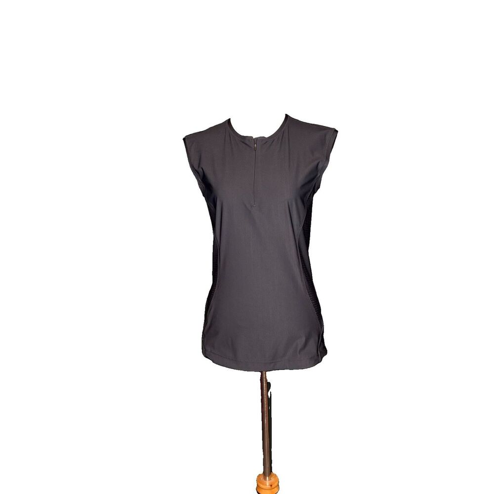 Athleta Pacifica Illume UPF Fitted Tank 1/2 Zip Top Tank Water wear Size Small
